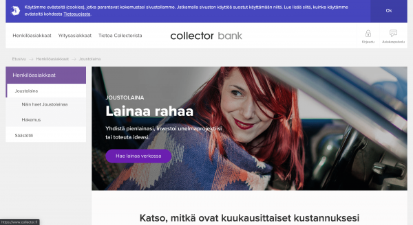 Collector Bank - Laina enintään 25 000 €