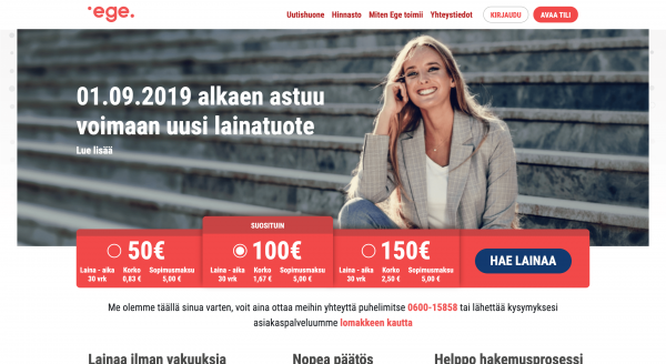 Ege - Laina enintään 150 €