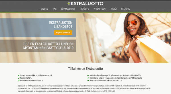 Ekstraluotto - Laina enintään 2 100 €