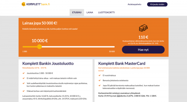 Komplett Bank kokemukset ja keskustelu 