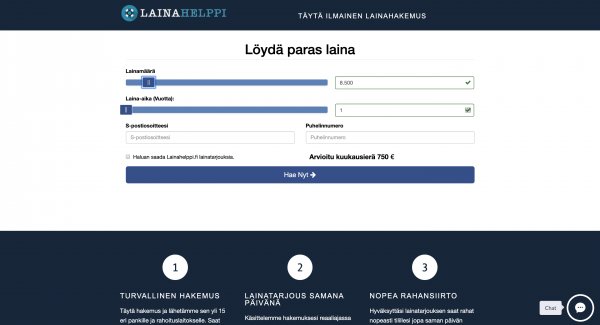 Lainahelppi - Laina enintään 60 000 €
