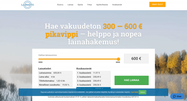 Lainasto - Laina enintään 600 €