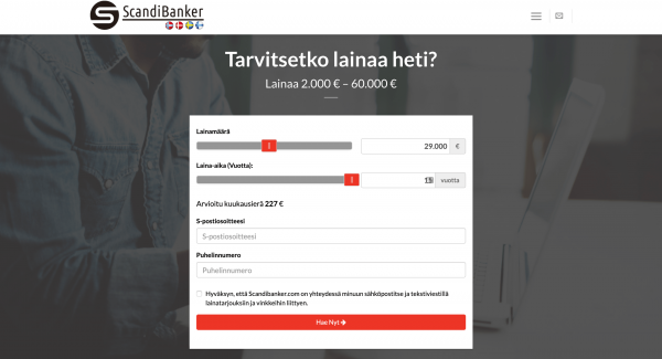 ScandiBanker takaa parhaan lainapalvelun