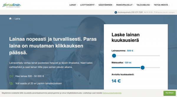 VertaaEnsin - Laina enintään 60 000 €