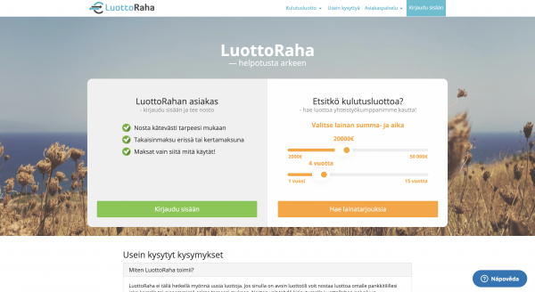 LuottoRaha - Laina enintään 50 000 €