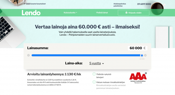 Lendo - Laina enintään 60 000 €