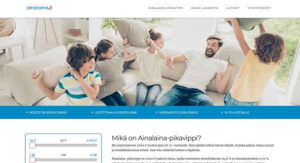 Ainalaina - Laina enintään 2 000 €