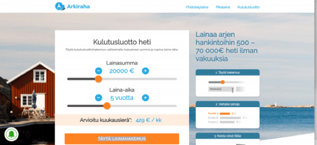 Arkiraha - Laina enintään 70 000 €