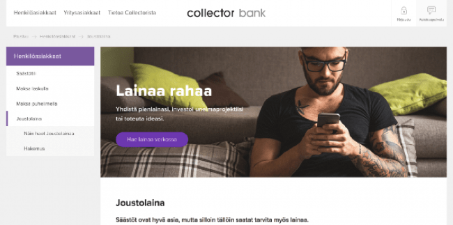 Kuvakaappaus Collector Bank