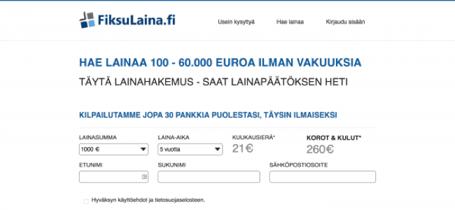 FiksuLaina kokemukset ja keskustelu 