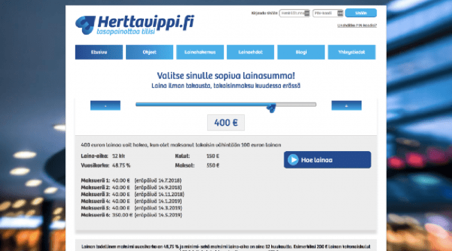 Herttavippi - Laina enintään 400 €