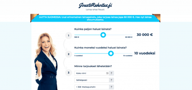 Joustorahoitus - Laina enintään 60 000 €