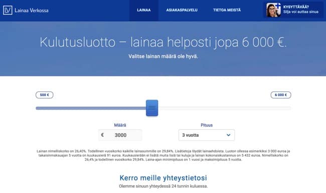 Lainaa Verkossa - Laina enintään 6 000 €