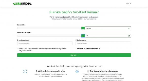 LainaMarkkina - Laina enintään 60 000 €