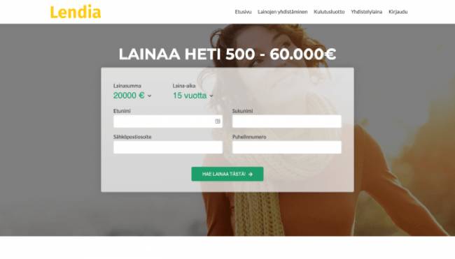 Lendia - Laina enintään 60 000 €