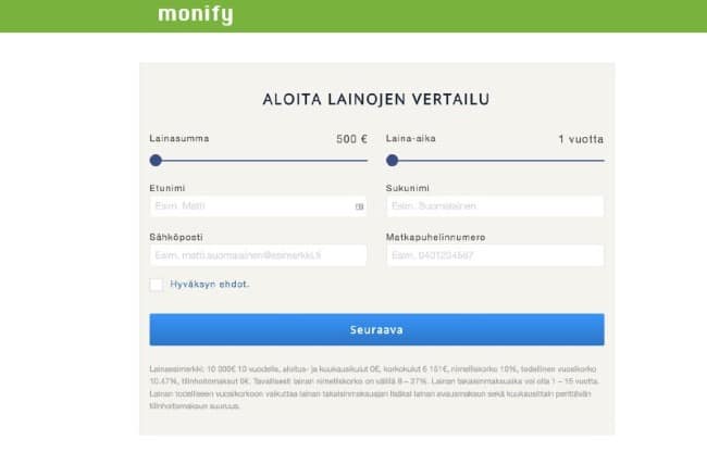 Monify - Laina enintään 50 000 €