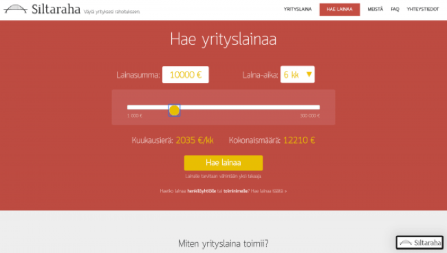 Siltaraha - Laina enintään 300 000 €
