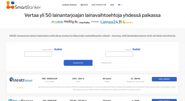 Smartbanker - Laina enintään 350 000 €