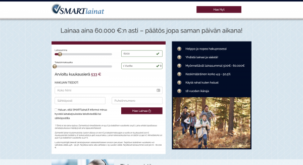 Smartlainat - Laina enintään 60 000 €