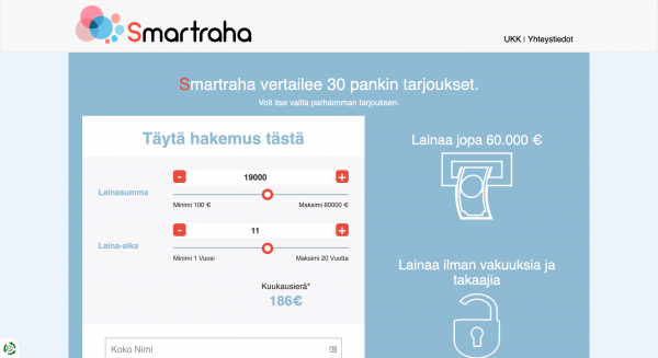 Smartraha - Laina enintään 60 000 €
