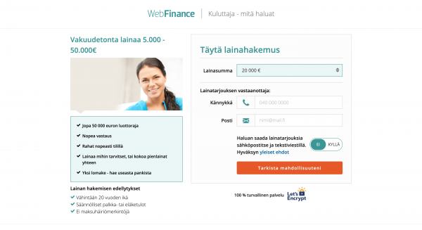 WebFinance - Laina enintään 50 000 €