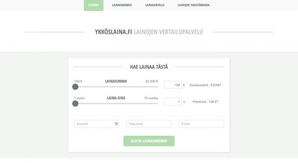 Ykköslaina - Laina enintään 50 000 €
