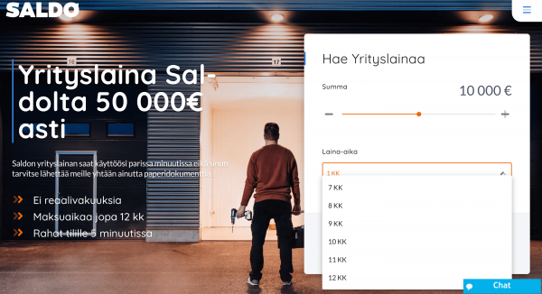 Saldo Yrityslaina - Laina enintään 50 000 €